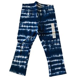 Blue Tie-Dye Print Capri Leggings